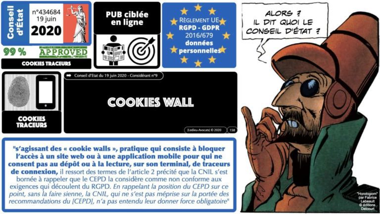 RGPD et jurisprudence Conseil d'Etat 2020 cookie wall