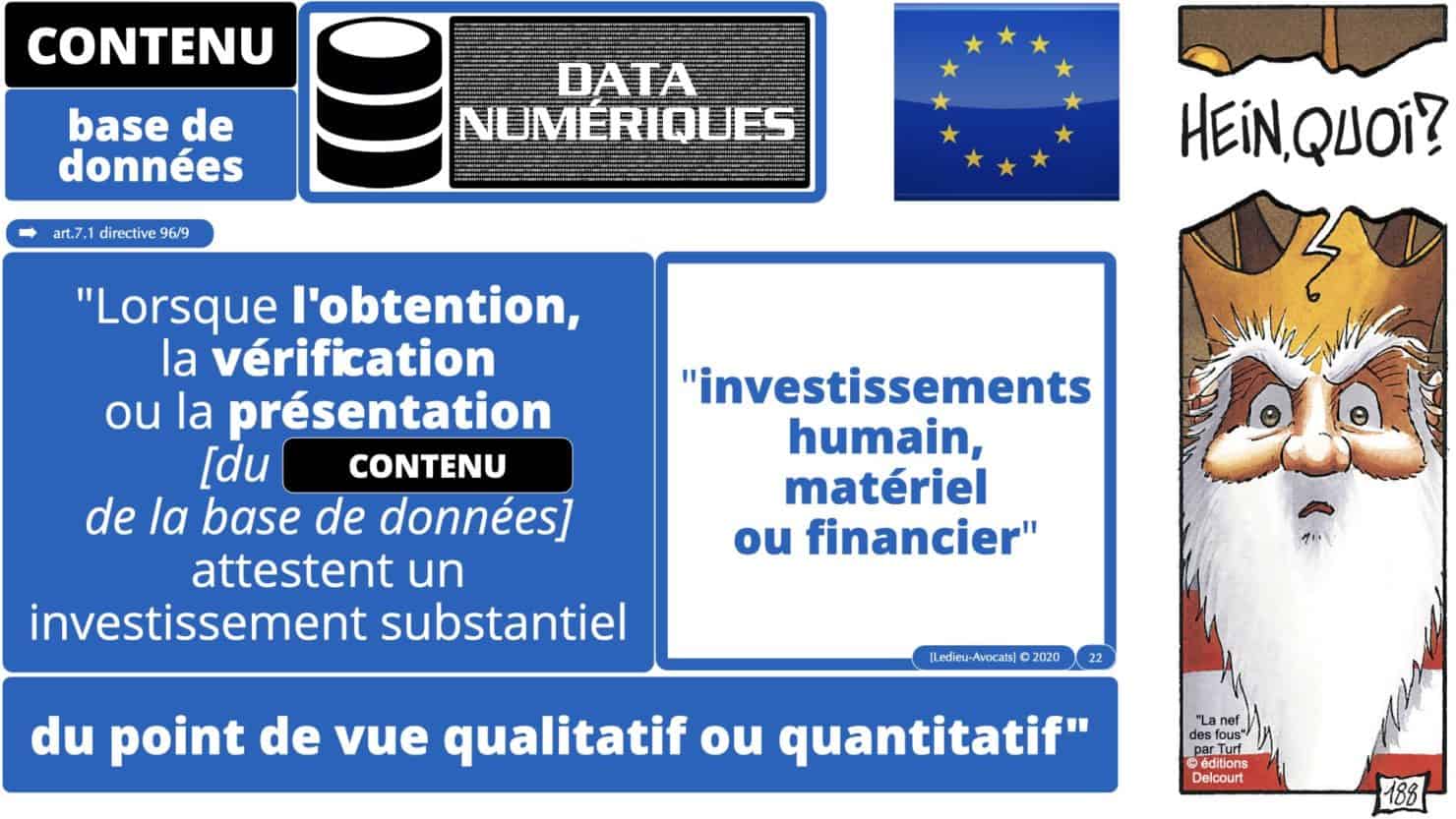 la protection de l'obtention, de la vérification et de la présentation du contenu d'une base de données