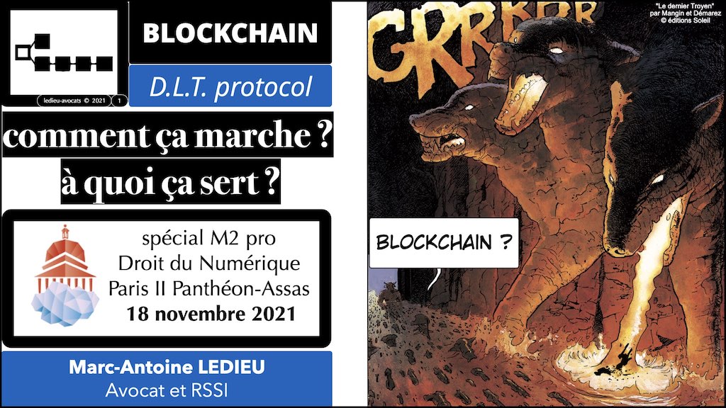BLOCKCHAIN TOKEN expliqué au M2 droit du numérique © ledieu-avocats technique droit numérique blog en BD 17-11-2021