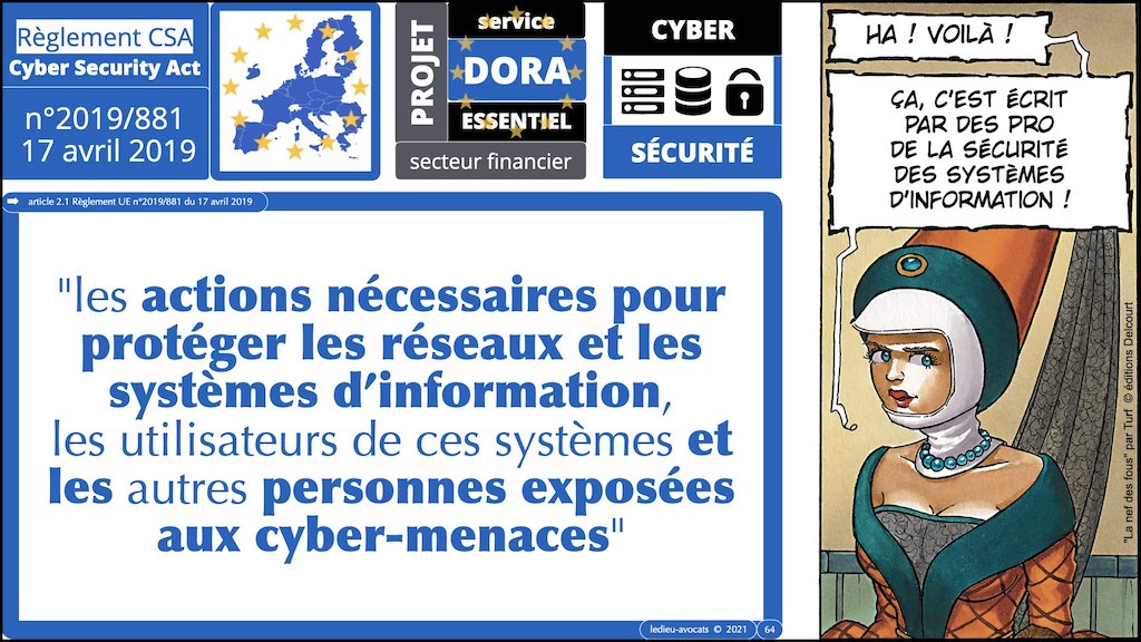 DORA #2 définitions sécurité informatique du secteur financier.064