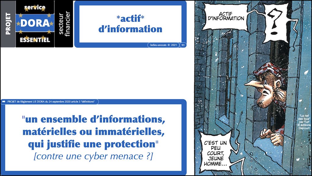 DORA #2 définitions sécurité informatique du secteur financier.093