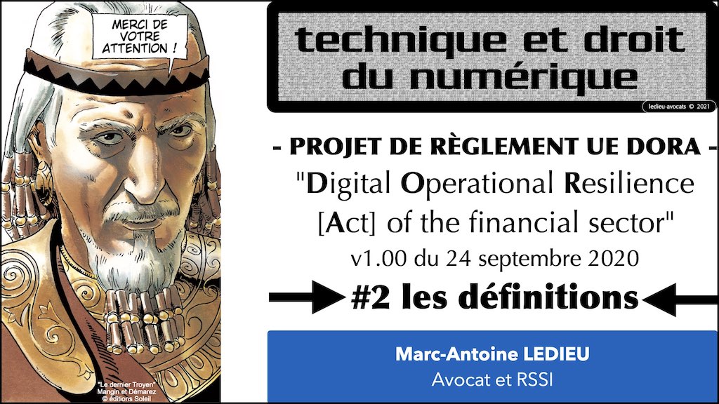 DORA #2 définitions sécurité informatique du secteur financier.104