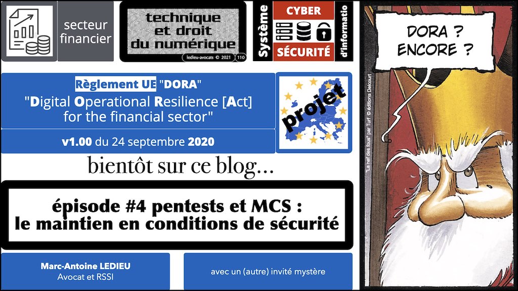 DORA #2 définitions sécurité informatique du secteur financier.110
