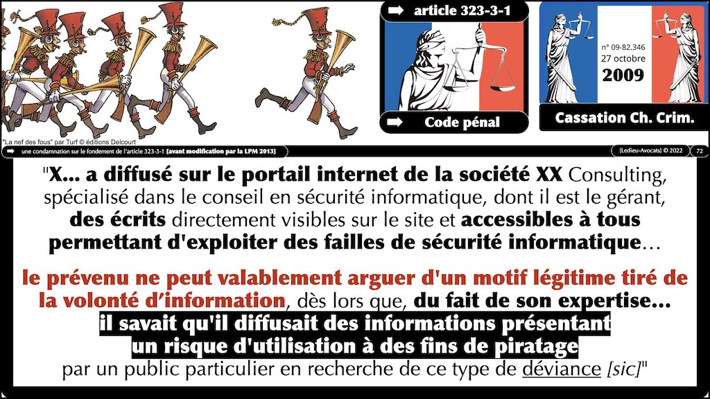 370 LEAK PENAL pour RSSI © Ledieu-Avocats technique droit numérique BLOG BD 30-12-2021.072