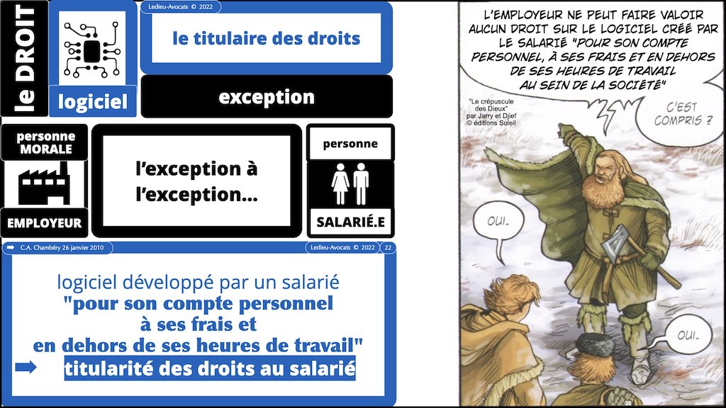 #374 qui est propriétaire du logiciel ? employeur ? salarié(s) prestataire développeur ? © Ledieu-Avocats technique droit numerique 17-01-2022.022