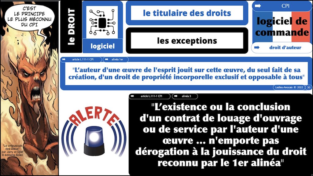 #374 qui est propriétaire du logiciel ? employeur ? salarié(s) prestataire développeur ? © Ledieu-Avocats technique droit numerique 17-01-2022.030