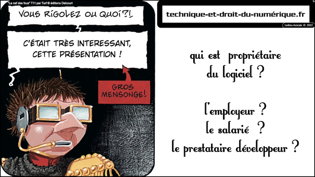 #374 qui est propriétaire du logiciel ? employeur ? salarié(s) prestataire développeur ? © Ledieu-Avocats technique droit numerique 17-01-2022.084