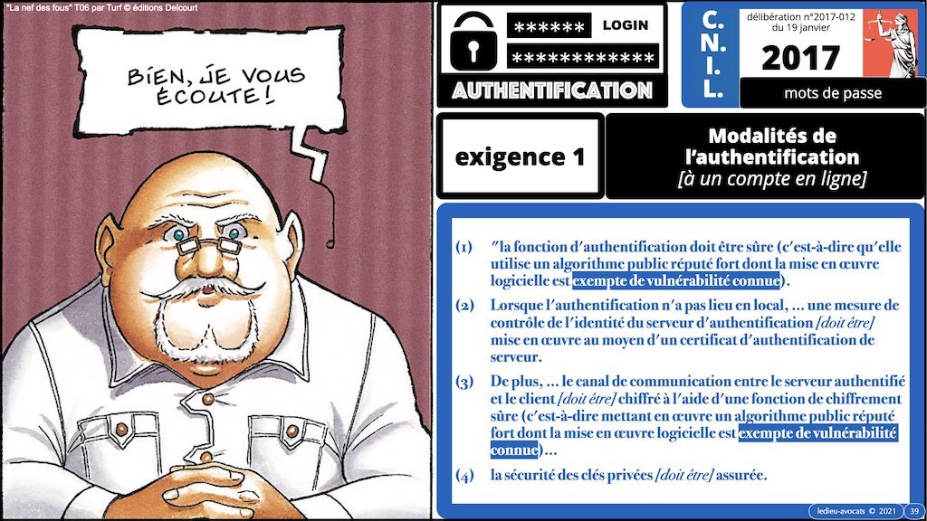 347 droit MOT PASSE authentification ANSSI + CNIL + jurisprudence 2018->2021 © Ledieu-Avocats technique droit numérique.039