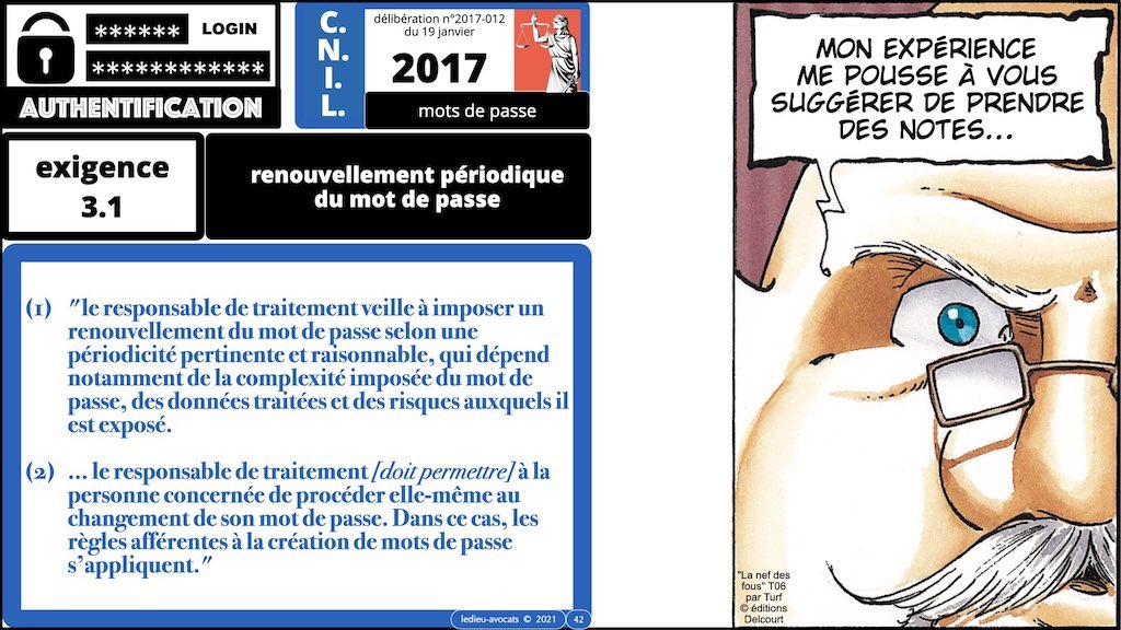 347 droit MOT PASSE authentification ANSSI + CNIL + jurisprudence 2018->2021 © Ledieu-Avocats technique droit numérique.042
