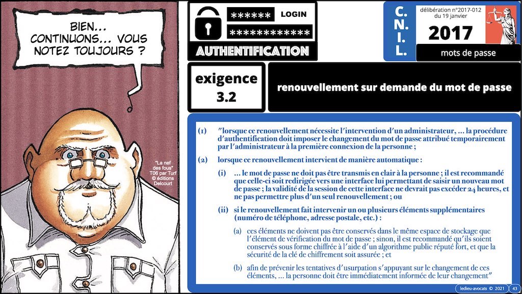 347 droit MOT PASSE authentification ANSSI + CNIL + jurisprudence 2018->2021 © Ledieu-Avocats technique droit numérique.043