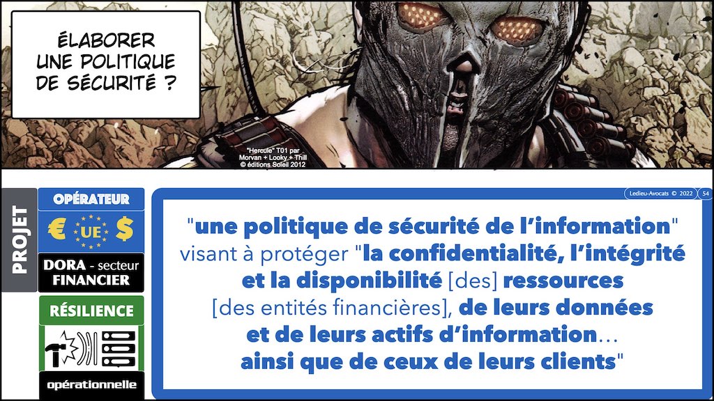 élaborer une politique de sécurité DORA résilience opérationnelle secteur financier #04 ANALYSE RISQUES POLITIQUE SECURITE © Ledieu-Avocats