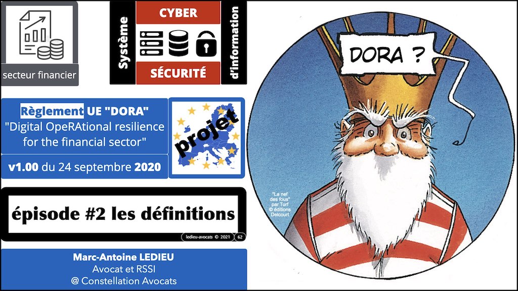 #357 DORA sécurité informatique expliquée secteur financier - cybersécurité OSE projet Règlement UE © Ledieu-Avocats technique droit numérique BLOG BD.062