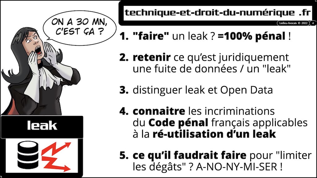 LE PROGRAMME ré-utiliser une fuite de données c'est légal ? pénal ? club cyber AEGE © Ledieu-Avocats