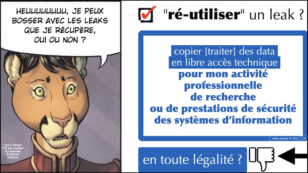 #433 ré-utiliser une fuite de données c'est légal ? pénal ? club cyber AEGE © Ledieu-Avocats.032