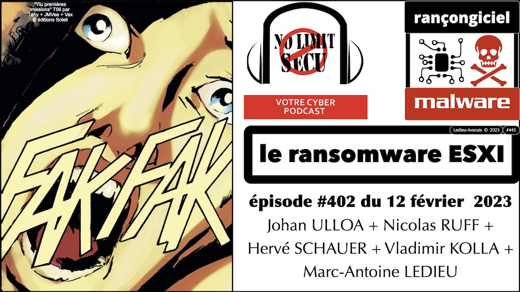 ransomware ESXi et vulnérabilité éponyme épisode du 12 février 2023 © Ledieu-Avocats 2023