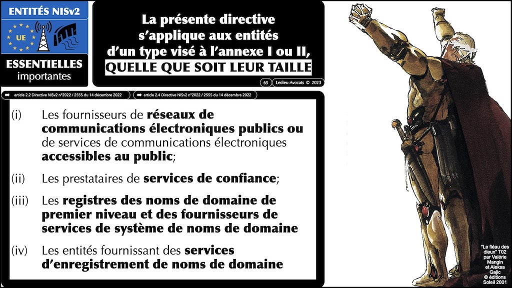 #455 NISv2 DORA cyber-sécurité entité critique ? essentielle ? importante ? financière JSSI 14 mars 2023 OSSIR © Ledieu-Avocats.065
