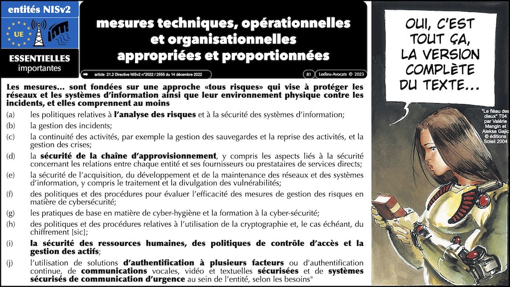 #455 NISv2 DORA cyber-sécurité entité critique ? essentielle ? importante ? financière JSSI 14 mars 2023 OSSIR © Ledieu-Avocats.081