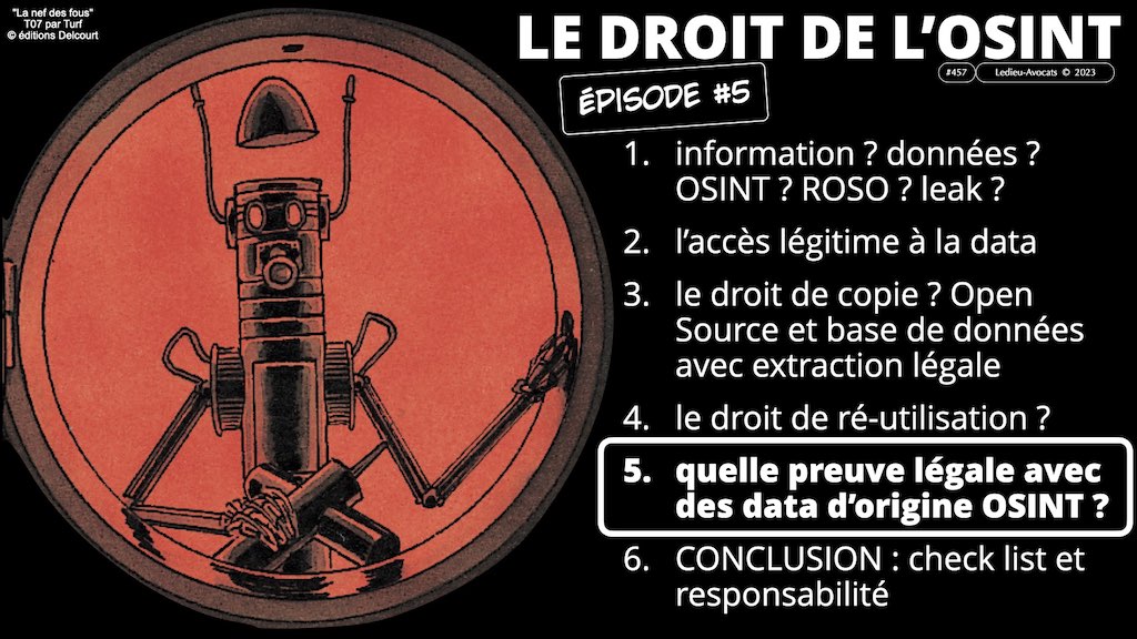 droit de l'OSINT 5/6 informations collectées et preuve judiciaire ? © Ledieu-Avocats 2023