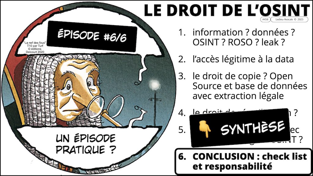droit de l'OSINT 6/6 synthèse pratique - responsabilité - conclusion © Ledieu-Avocats 2023