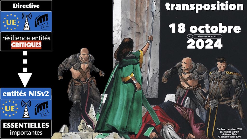 transposition 18 octobre 2024 NISv2 entité critique essentielle importante SALON IT PARIS 2023 SYNTHESE © Ledieu-Avocats 10-04-2023
