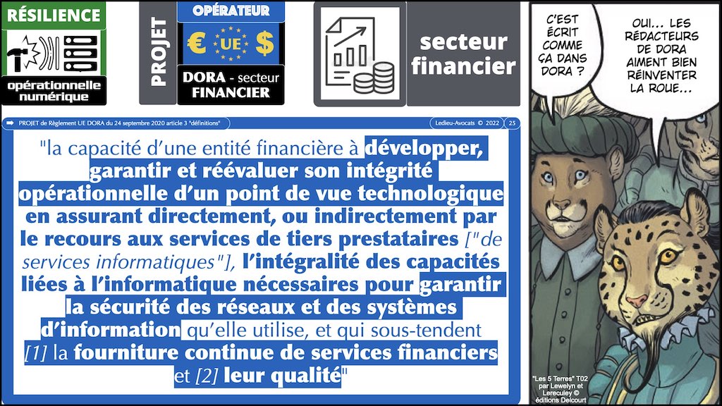 résilience cyber résilience Opérationnelle numérique DORA Digital Operational Resilience Act © Ledieu-Avocats 18-07-2022