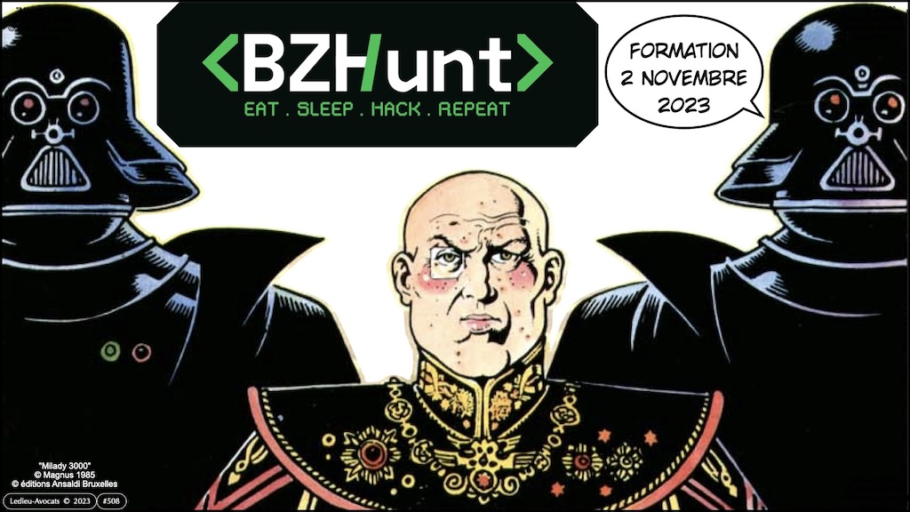 Le droit de la cybersécurité pour pro du PENTEST [formation BZHunt 2 novembre 2023] © Ledieu-Avocats 02-11-2023