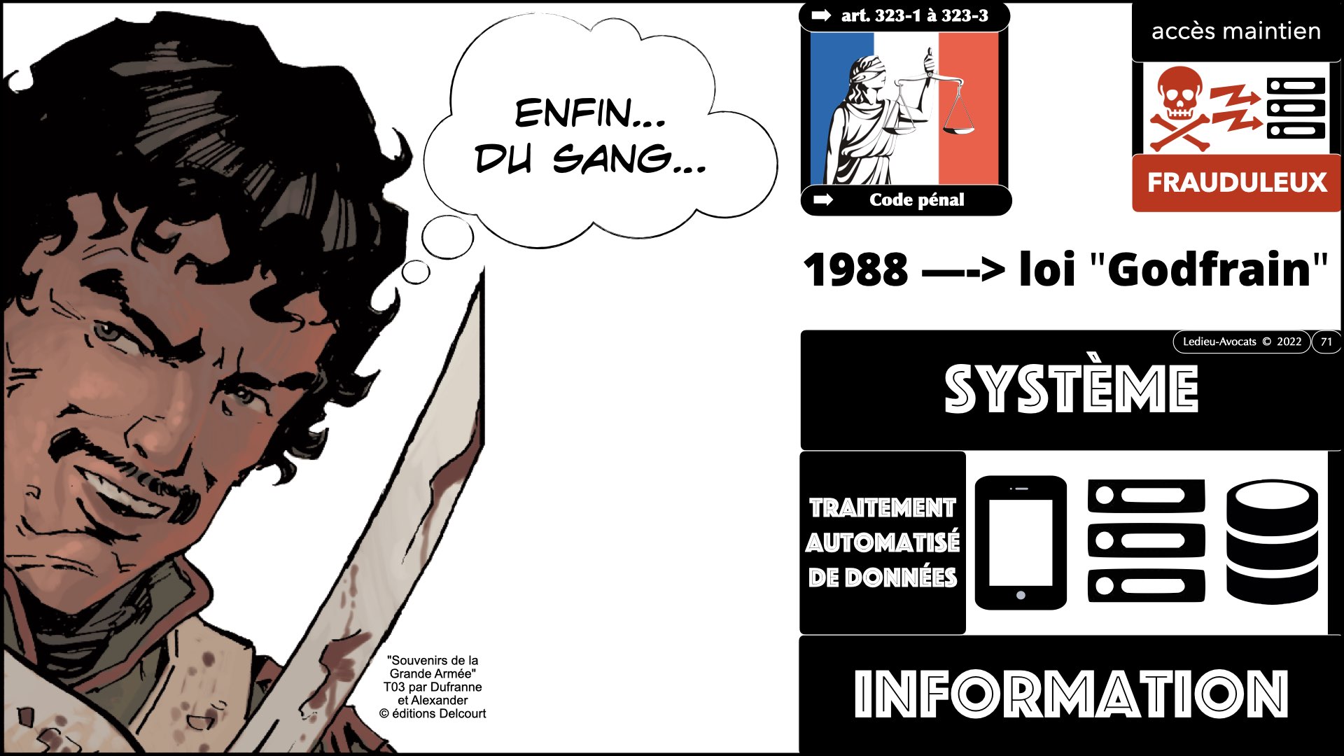#520 M2 droit du numérique le DROIT de la violence numérique accès maintien frauduleux légitime défense action offensive © Ledieu-Avocats 22-11-2023.071