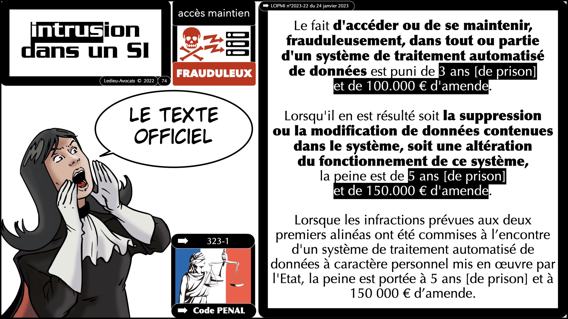 #520 M2 droit du numérique le DROIT de la violence numérique accès maintien frauduleux légitime défense action offensive © Ledieu-Avocats 22-11-2023.074