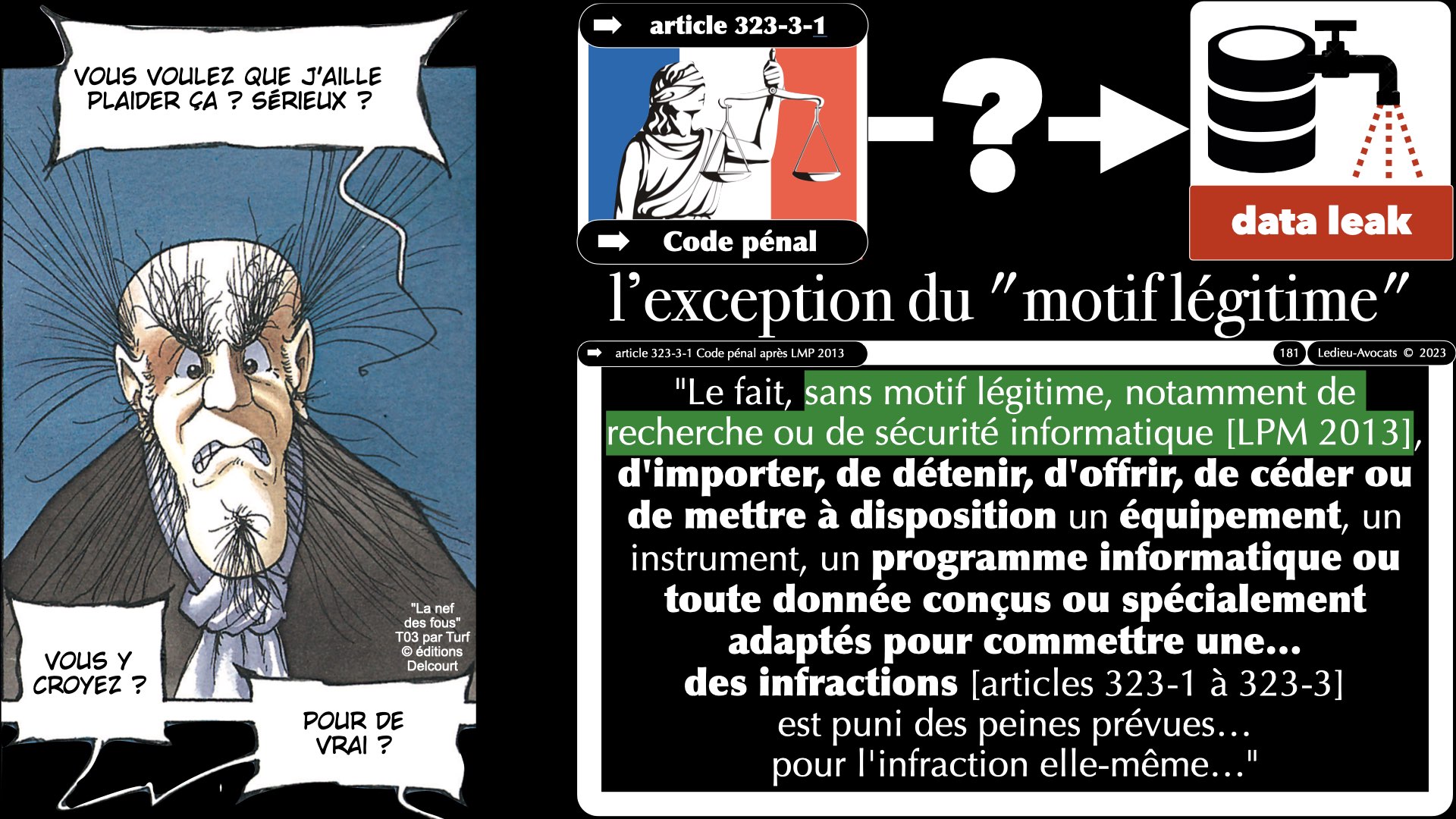 #520 M2 droit du numérique le DROIT de la violence numérique accès maintien frauduleux légitime défense action offensive © Ledieu-Avocats 22-11-2023.181