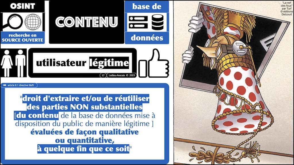 droit de l'utilisateur légitime d'une base de données #450 le droit de l'OSINT expliqué aux jeunes de l'IHEDN © Ledieu-Avocats 27-02-2023