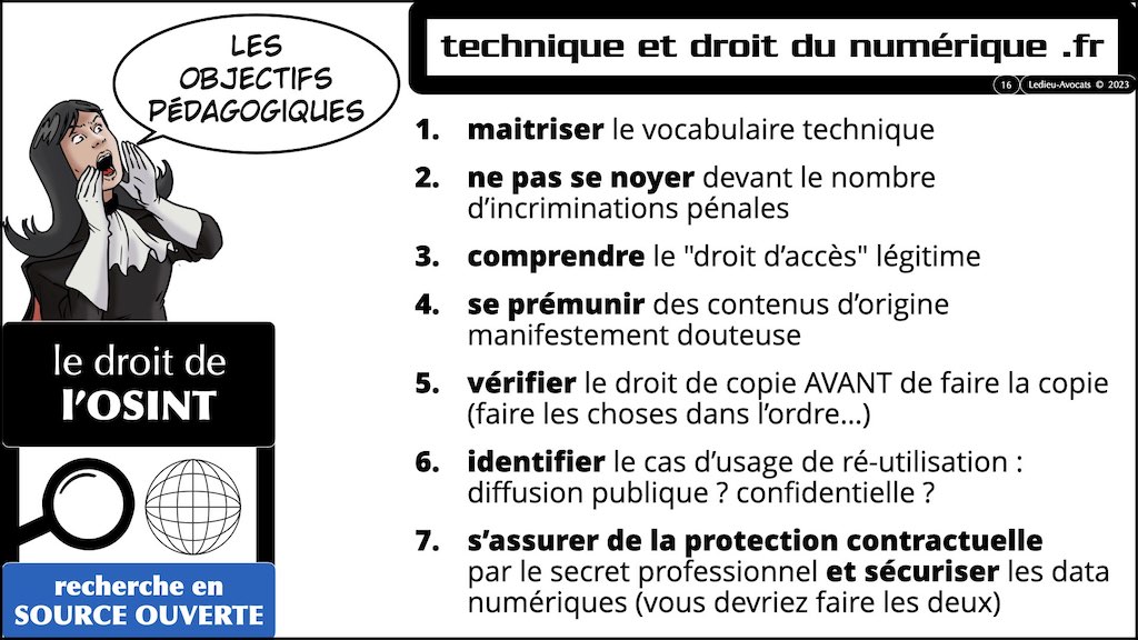 e droit de l'OSINT les objectifs pédagogiques #1 donnée ? information ? OSINT ? leak ? © Ledieu-Avocats 22023