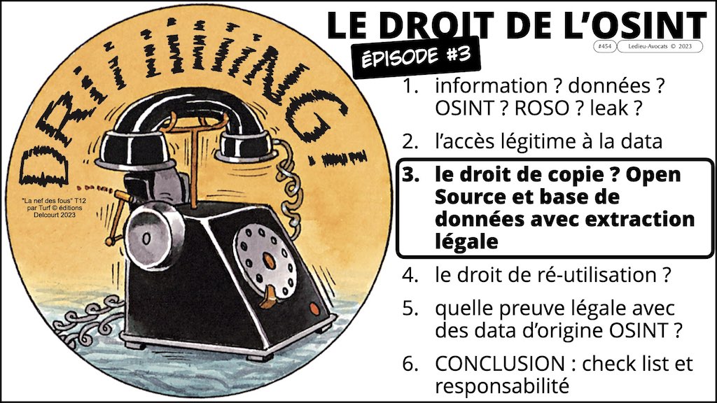 droit de l'OSINT 3/6 le droit de copie des data identifiées ? © Ledieu-Avocats 2023