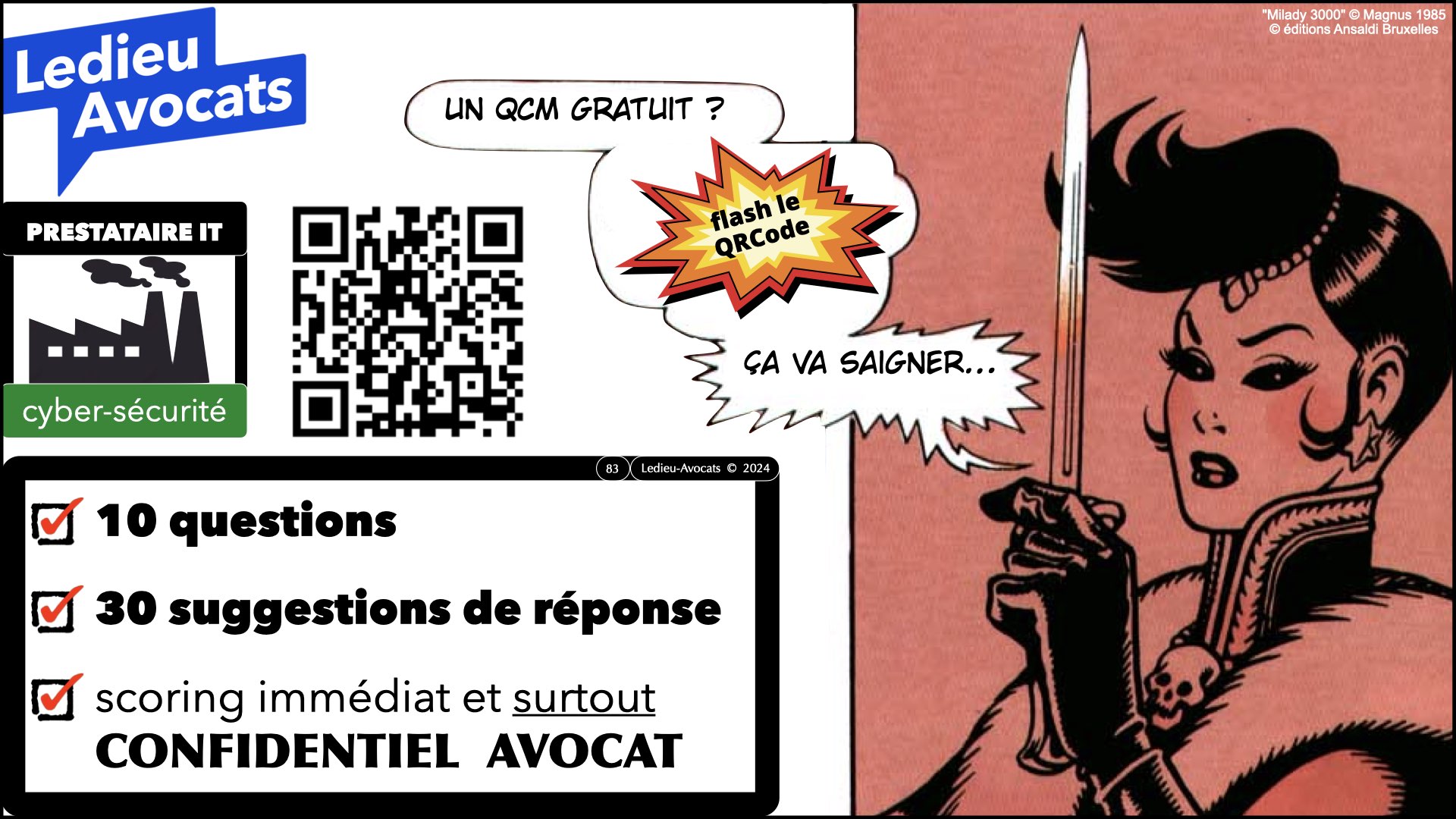 questionnaire gratuit spécial prestataire de service de sécurité MSSP démystifier NISv2 live Hamza KONDAH 8 février 2024 © Ledieu-Avocats
