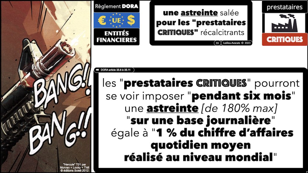 l'astreinte astronomique DORA quel risque de sanction ? Résilience opérationnelle numérique des entités financières © Ledieu-Avocats 13-07-2023