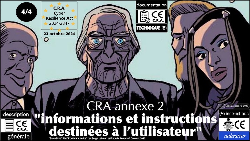 #616 CRA documentation technique ? instructions utilisateur ? auto-évaluation documentée de conformité ? Cyber Resilience Act #08 © Ledieu-Avocats 04-03-2025.003