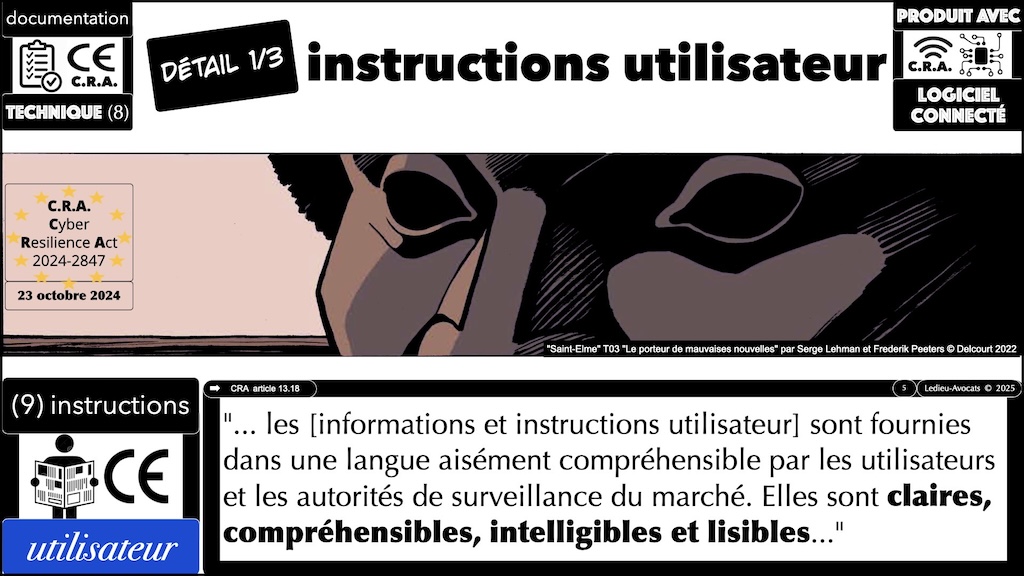 #616 CRA documentation technique ? instructions utilisateur ? auto-évaluation documentée de conformité ? Cyber Resilience Act #08 © Ledieu-Avocats 04-03-2025.005