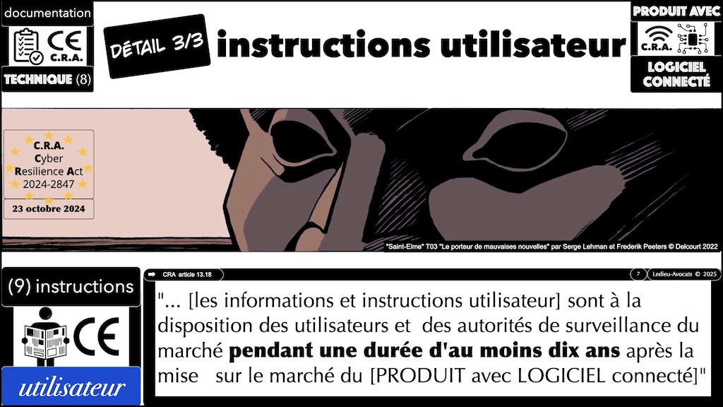 #616 CRA documentation technique ? instructions utilisateur ? auto-évaluation documentée de conformité ? Cyber Resilience Act #08 © Ledieu-Avocats 04-03-2025.007