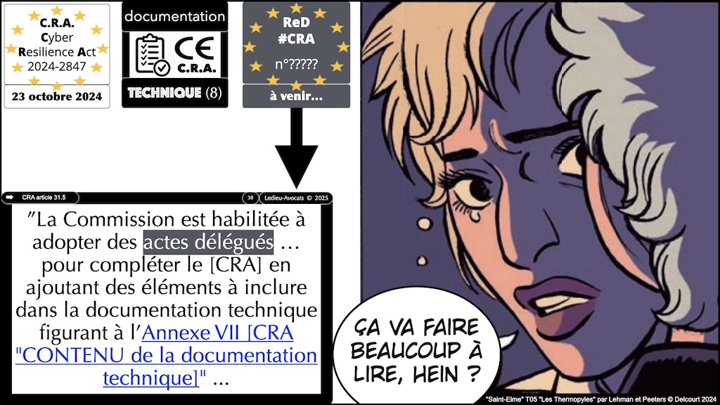 #616 CRA documentation technique ? instructions utilisateur ? auto-évaluation documentée de conformité ? Cyber Resilience Act #08 © Ledieu-Avocats 2025.038