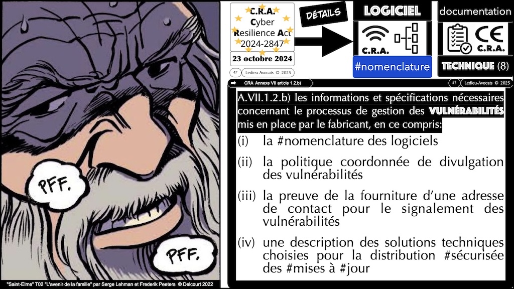 #616 CRA documentation technique ? instructions utilisateur ? auto-évaluation documentée de conformité ? Cyber Resilience Act #08 © Ledieu-Avocats 2025.047