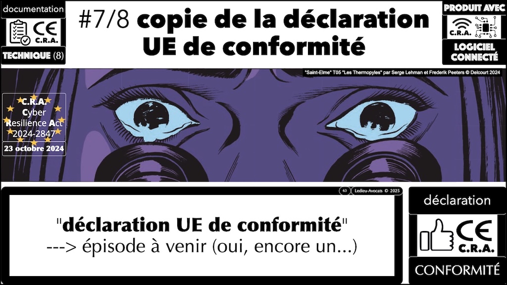 #616 CRA documentation technique ? instructions utilisateur ? auto-évaluation documentée de conformité ? Cyber Resilience Act #08 © Ledieu-Avocats 2025.063