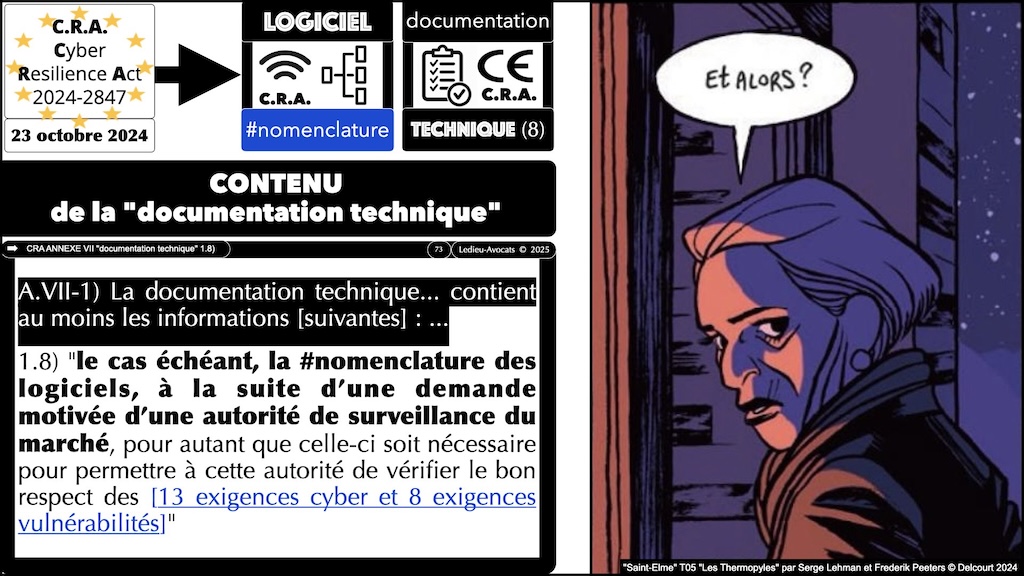 #616 CRA documentation technique ? instructions utilisateur ? auto-évaluation documentée de conformité ? Cyber Resilience Act #08 © Ledieu-Avocats 2025.073