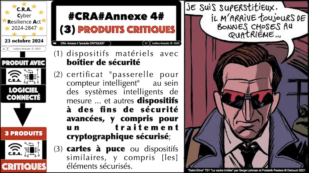 #617 CRA produits IMPORTANTS CRITIQUES et procédures d'évaluation de conformité Cyber Resilience Act #09 © Ledieu-Avocats 2025.052