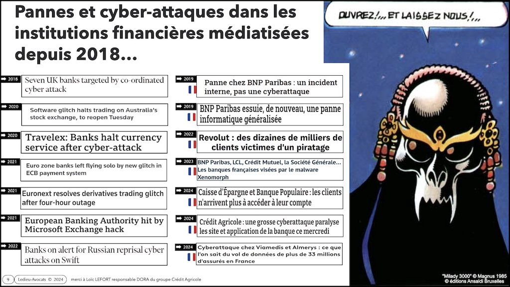cyber attaques ayant visé des entités financières les 12 travaux de DORA guide pratique pour une mise en conformité opérationnelle et réaliste Fonctions Critiques ou Importantes © Ledieu-Avocats