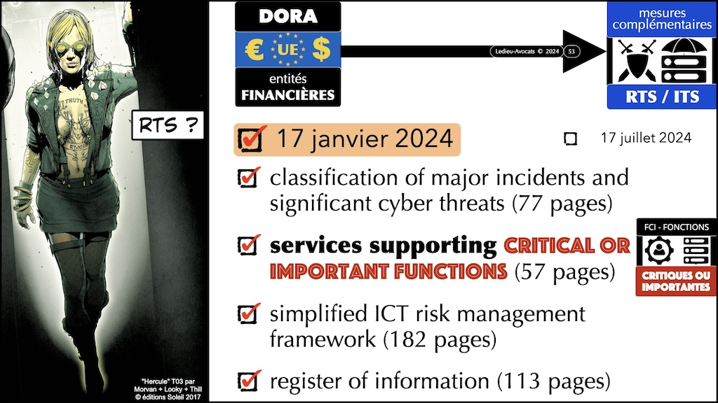 RTS ITS - les 12 travaux de DORA guide pratique pour une mise en conformité opérationnelle et réaliste Fonctions Critiques ou Importantes © Ledieu-Avocats