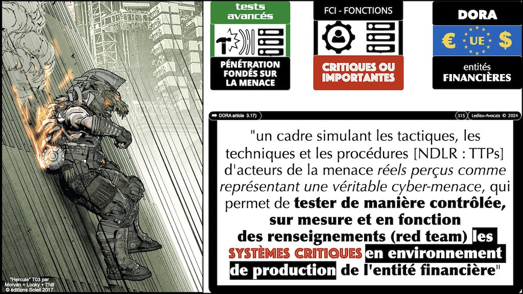 tests de pénétration fondés sur la menace - les 12 travaux de DORA guide pratique pour une mise en conformité opérationnelle et réaliste Fonctions Critiques ou Importantes © Ledieu-Avocats 05-2024