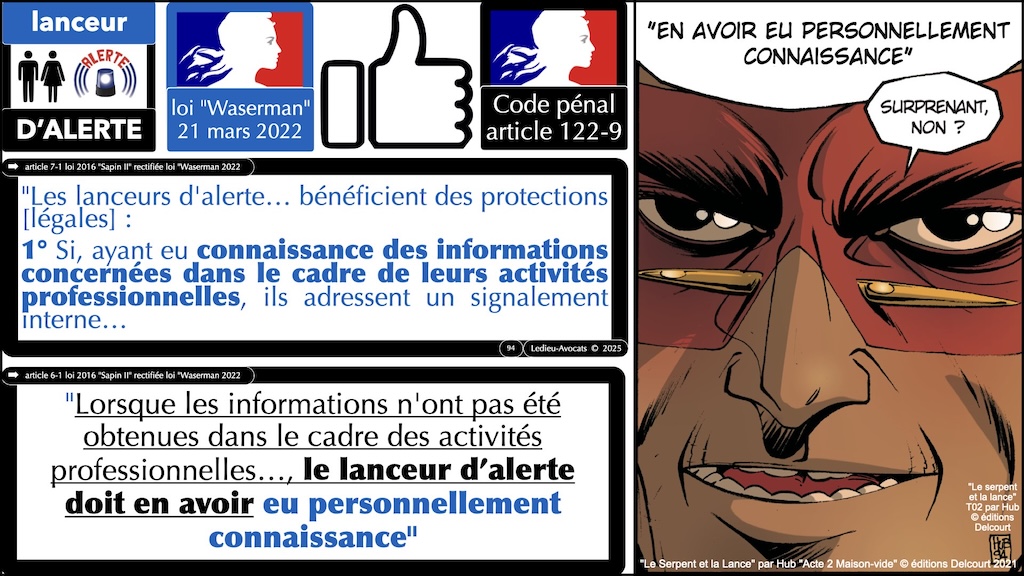 #636 Lanceur d'alerte QUELS FAITS divulguer ? loi Waserman 2022 © Ledieu-Avocats 2025.094