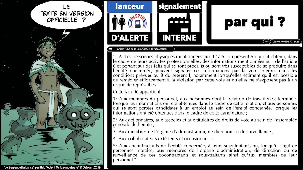 #638 Lanceur d'alerte le signalement interne à l'entreprise (avec ou sans procédure spécifique) loi Waserman © Ledieu-Avocats 2025.117