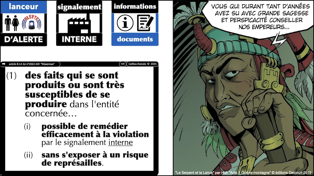 #638 Lanceur d'alerte le signalement interne à l'entreprise (avec ou sans procédure spécifique) loi Waserman © Ledieu-Avocats 2025.120