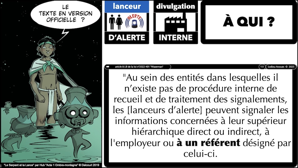 #638 Lanceur d'alerte le signalement interne à l'entreprise (avec ou sans procédure spécifique) loi Waserman © Ledieu-Avocats 2025.122