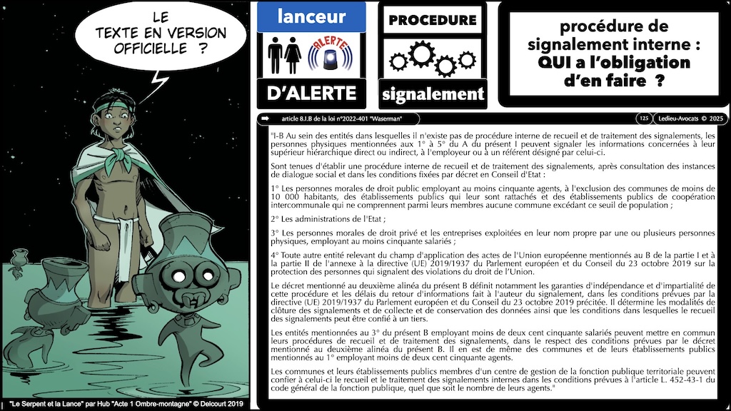 #638 Lanceur d'alerte le signalement interne à l'entreprise (avec ou sans procédure spécifique) loi Waserman © Ledieu-Avocats 2025.125